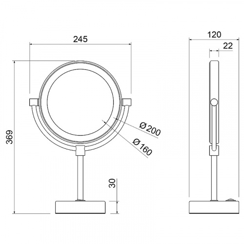 картинка Зеркало Timo настольное с подсветкой Saona (13276/03) от магазина Сантехстрой