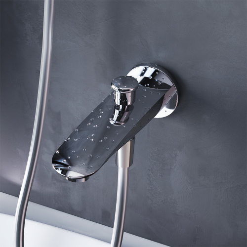 фото f8070100 like, излив на ванну 175 мм с переключателем на душ, хром, шт.