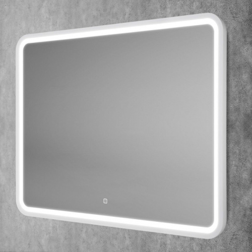 картинка Зеркало Art&Max Genova AM-Gen-1000-800-DS-F-White 100х80 с подсветкой, белый матовый от магазина Сантехстрой