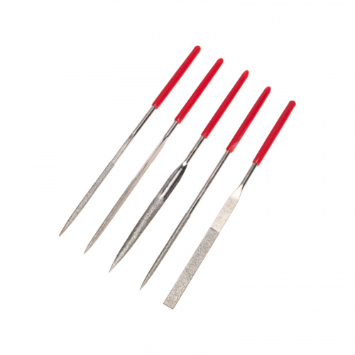 картинка Набор надфилей алмазных KRANZ 140х50х3 мм,  5 шт. от магазина Сантехстрой