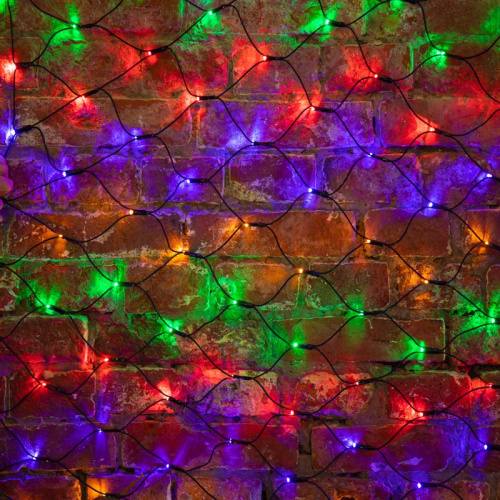 картинка Гирлянда Сеть 1х1,5м,  черный ПВХ,  160 LED Мультиколор от магазина Сантехстрой