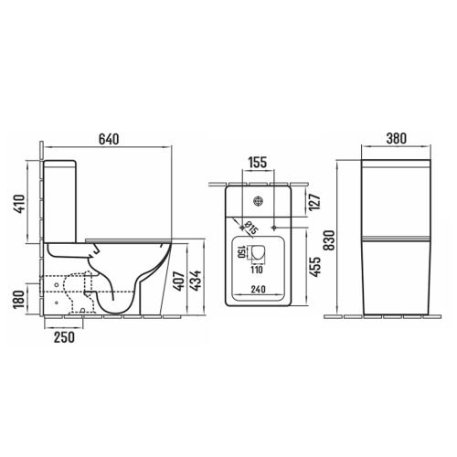 картинка Унитаз-компакт MELANA MLN-310306MB матовый черный от магазина Сантехстрой