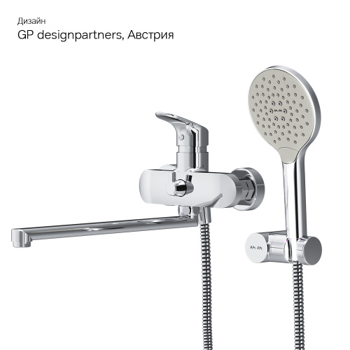 фото f8095000 like, смеситель д/ванны/душа, излив 320 мм, душевой набор, хром, шт.