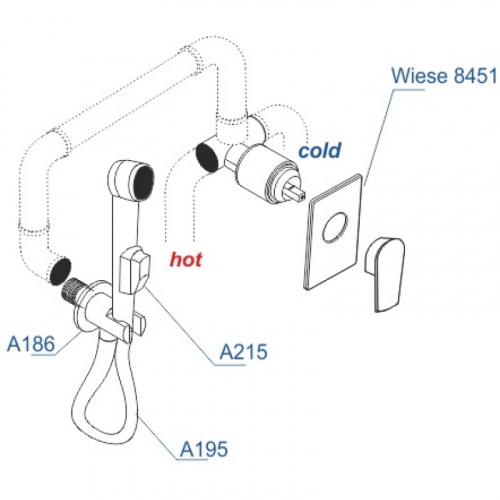 картинка Гигиенический комплект WasserKRAFT Wiese A84095 от магазина Сантехстрой
