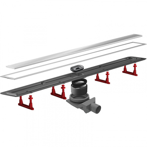 картинка Душевой лоток Pestan Confluo Premium Line 950 13100007 с двухсторонней решеткой Хром матовый  / полая под плитку от магазина Сантехстрой