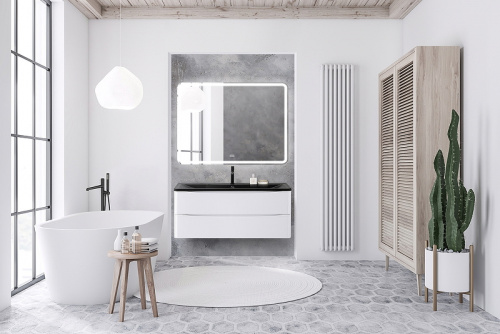 картинка Раковина BelBagno 120 BB1200/455-LV-ART-ALR-NERO Черная матовая от магазина Сантехстрой