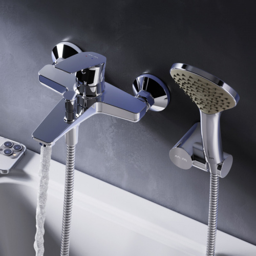 фото f90a15000 gem, смеситель д/ванны/душа, душ.набор, хром, шт.