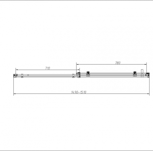 картинка Душевой уголок Como-N VSR-4CN8015CLB, 1500*800, черный, стекло прозрачное от магазина Сантехстрой
