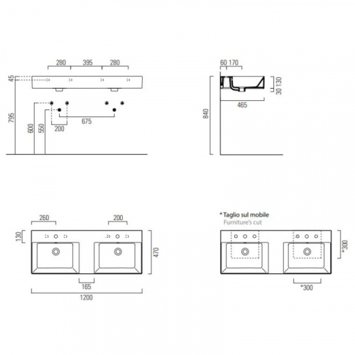 картинка Раковина 120x47 см GSI Kube X 9425111 от магазина Сантехстрой