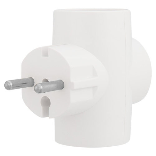 картинка Тройник электрический 10 А без заземления белый REXANT от магазина Сантехстрой