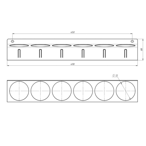картинка Держатель-органайзер для баллончиков,  настенный,  с крючками,  черный REXANT от магазина Сантехстрой