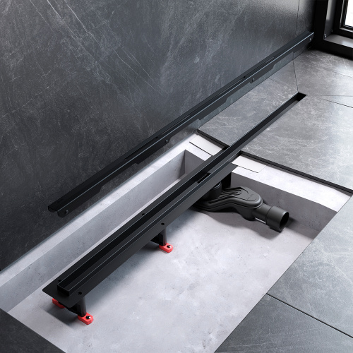 картинка W01SC-S11-100-05BM MasterFlow Трап для душа линейный универс затвор Slim line 100см цвет черн мат от магазина Сантехстрой