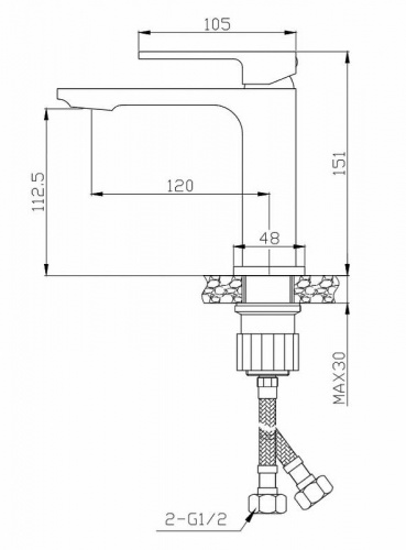 картинка Смеситель для раковины BelBagno Luce LUC-LVM-ORO Золото от магазина Сантехстрой