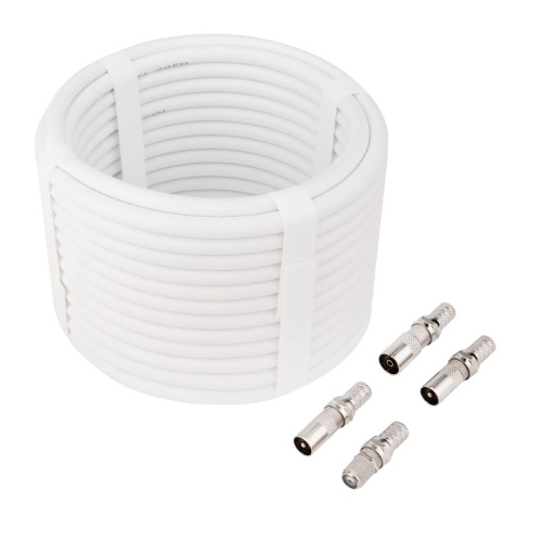 картинка Набор с антенным телевизионным удлинителем для ТВ длиной 10м с F-разъемами и ТВ-переходниками REXANT от магазина Сантехстрой