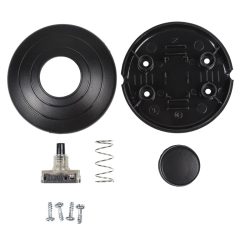 картинка Выключатель-кнопка 250V 2А ON-OFF черный (напольный - для лампы) REXANT от магазина Сантехстрой