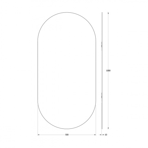 картинка Зеркало с окантовкой (50x100 cm) (Черный цвет) (EVOFORM) от магазина Сантехстрой