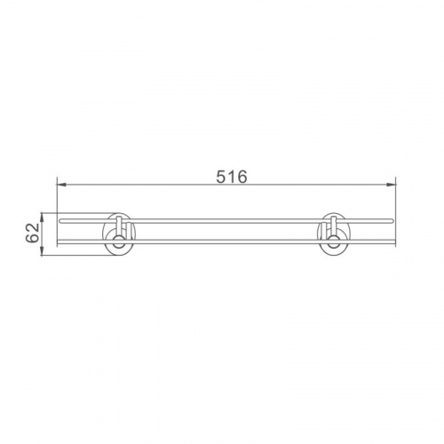 картинка Полка стеклянная Haiba хром (HB1607-1) от магазина Сантехстрой