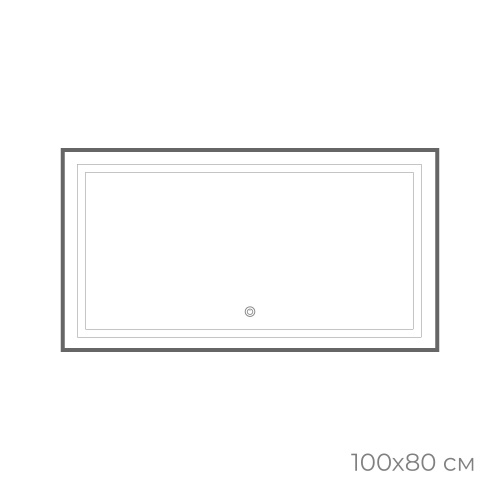 картинка Зеркало FIXSEN с подсветкой LED прямоугольное 100х80 см графит (FX-2100F) от магазина Сантехстрой