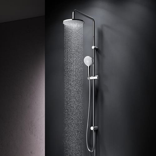 картинка F0790000 Gem душ.система, набор: верхн.душ d 220 мм, ручн.душ 1 ф-ция d 110 мм, переключатель, хром, от магазина Сантехстрой