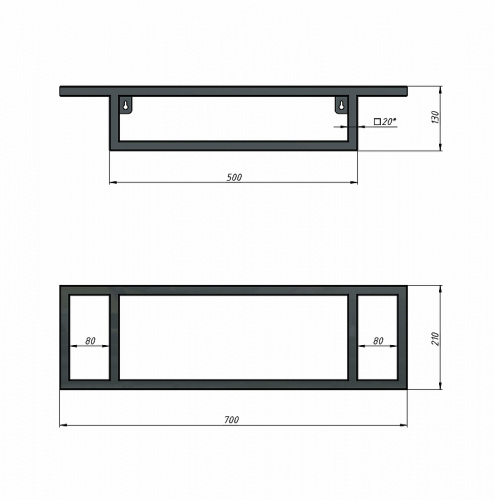 картинка Консоль для раковины Grossman Метрис 50 105003 Черный от магазина Сантехстрой