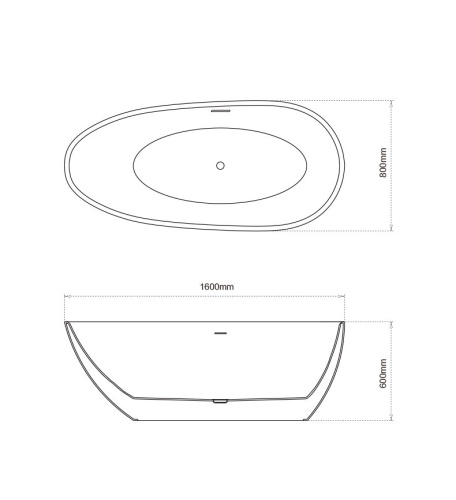 картинка Ванна отдельностоящая GR-1103 Fly (160x80x60) GROSSMAN 1 место от магазина Сантехстрой