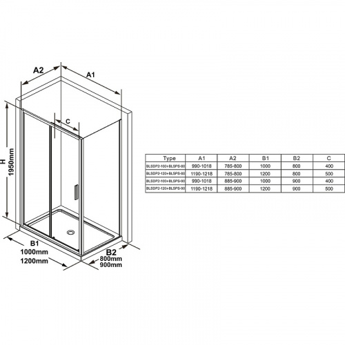 картинка Душевая стенка Ravak Blix BLSPS-80 X9BM40C00Z1 профиль Хром стекло прозрачное от магазина Сантехстрой