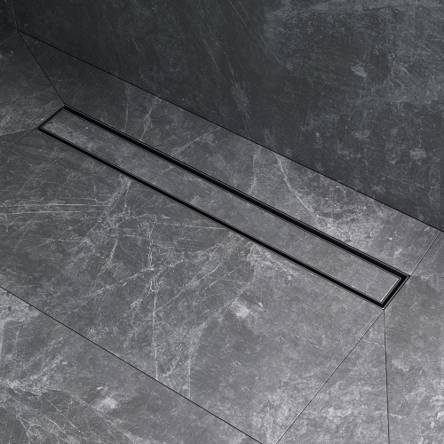 картинка W01SC-U11-060-04BM MasterFlow Трап для душа линейный универс затвор Tile 60см цвет черн мат от магазина Сантехстрой