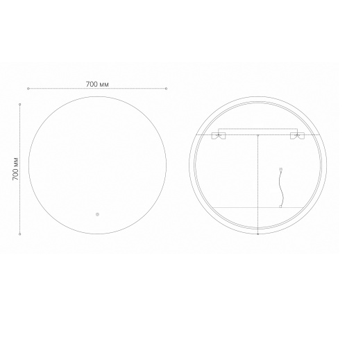 картинка Зеркало COSMO-норма BLACK (700*700*45) LED с сенсорным выключателем и подогревом от магазина Сантехстрой