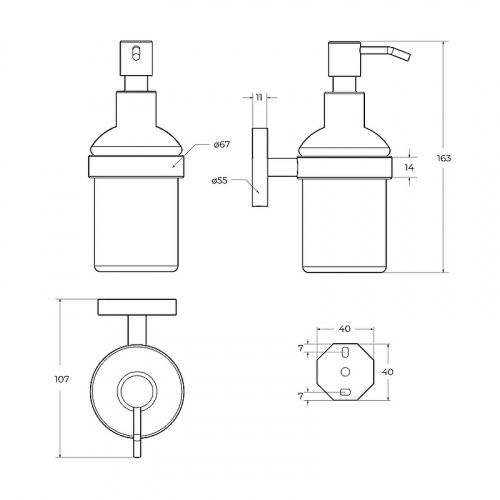 картинка Дозатор для жидкого мыла Cezares Relax RELAX-SOIS-V-IN Сатин от магазина Сантехстрой