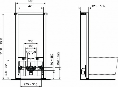 картинка Монтажная рама Ideal Standard Prosys R016267 для биде Белая от магазина Сантехстрой
