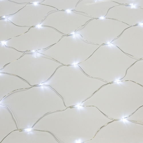 картинка Гирлянда Сеть 1,5х1,5 м,  прозрачный ПВХ,  96 LED белый от магазина Сантехстрой