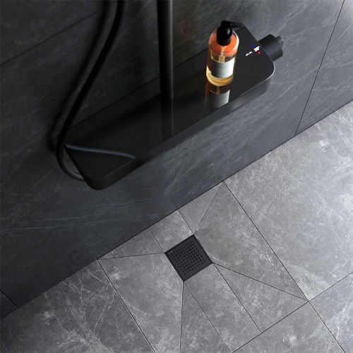 картинка W01BD-P11-010-01BM MasterFlow Трап для душа точечный универс затвор Cut Gradient 10см цвет черн мат от магазина Сантехстрой