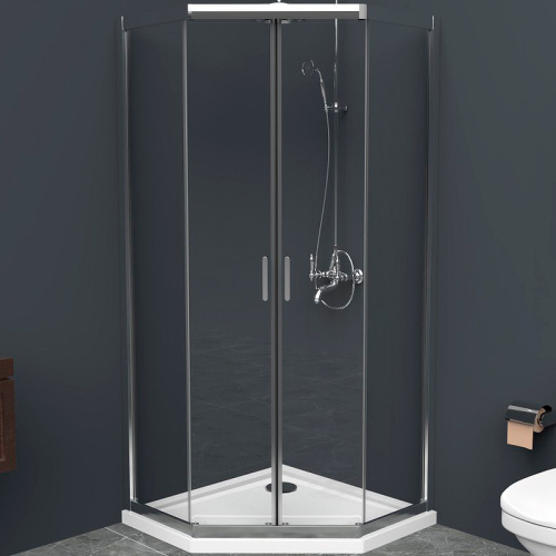 картинка Душевой уголок BelBagno Uno 90х90 UNO-195-P-2-90-C-Cr профиль Хром стекло прозрачное от магазина Сантехстрой