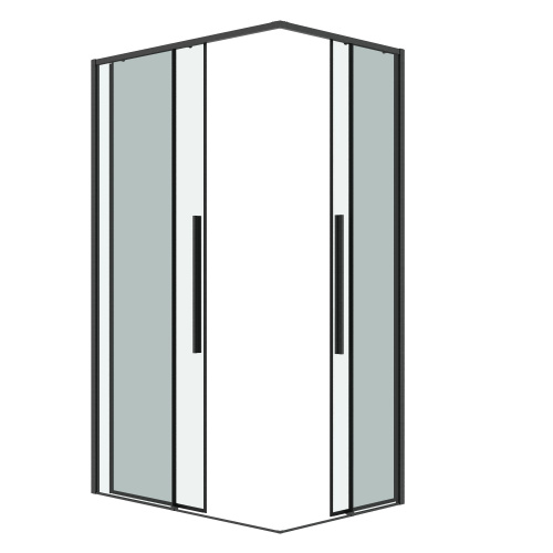 картинка Душевое ограждение Grossman Galaxy 1/2.K33.01.10.42.00-1/2.K33.01.80.42.00 (100х80х195) раздвижная,графит сатин,стекло прозрачное,2 места от магазина Сантехстрой