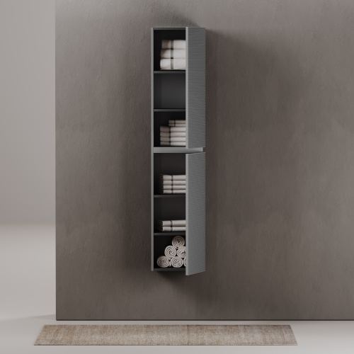 картинка Шкаф-пенал подвесной SANCOS Folk, 350х350х1650 мм, цвет Ergraut soft, арт. PFL35ES от магазина Сантехстрой