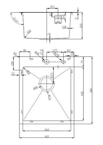 картинка Кухонная мойка D&K нержавеющая сталь сатин (DKS415004) от магазина Сантехстрой