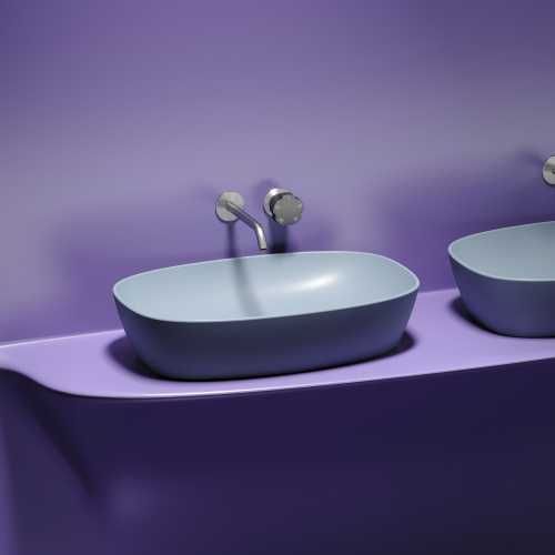 картинка CN6049MHL Умывальник чаша накладная овальная (цвет Серо-Голубой Матовый) Element 600*380*138мм от магазина Сантехстрой