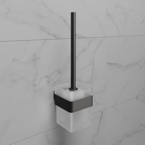 картинка Ёршик для унитаза Lemark SMOOTH LINE с держателем, графит (9766021) от магазина Сантехстрой