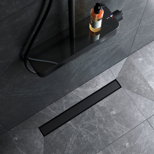 картинка W01SC-U11-060-04BM MasterFlow Трап для душа линейный универс затвор Tile 60см цвет черн мат от магазина Сантехстрой