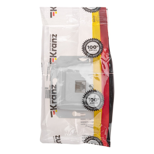 картинка DEA Розетка Телефон RJ11 с/у мех.  Бел KRANZ от магазина Сантехстрой