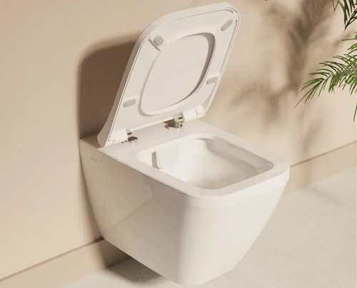 картинка Комплект унитаза с инсталляцией Vitra Integra Square 9856B003-7206 с сиденьем Микролифт и клавишей смыва Хром матовый от магазина Сантехстрой