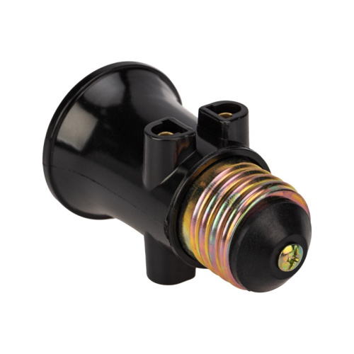 картинка Патрон-розетка карболитовый Е27 черный с этикеткой REXANT от магазина Сантехстрой