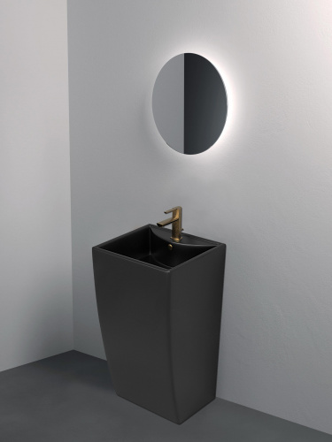 картинка Раковина напольная Azario COMELLA 480х420х830 отдельностоящая прямоугольная, черный матовый (AZ-314MB) от магазина Сантехстрой