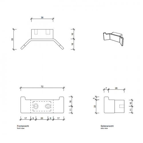 картинка Decor Walther Contract Крючок, двойной, цвет: хром от магазина Сантехстрой