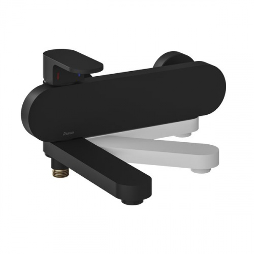 фото смеситель для ванны ravak chrome cr 022.20bl, чёрный x070431 x070431