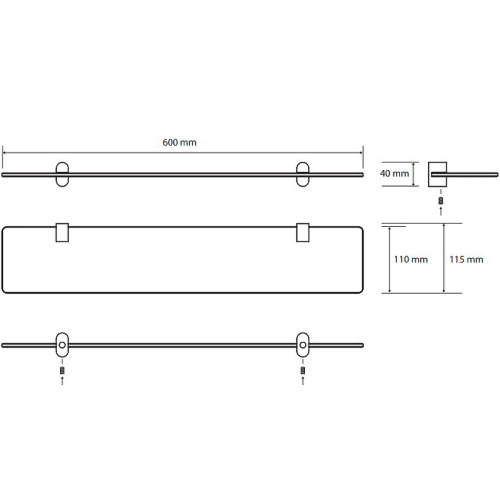 картинка Стеклянная полка Bemeta Organic 157102241 Хром от магазина Сантехстрой