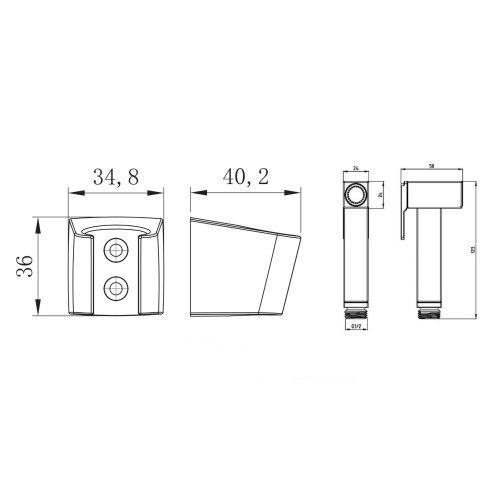 картинка Гигиенический набор D-Lin D61044-A, черный от магазина Сантехстрой
