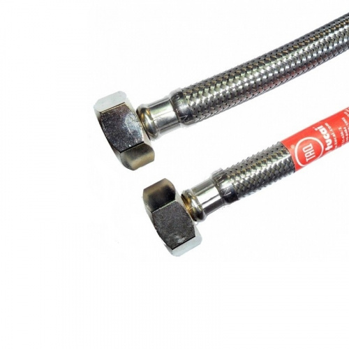 картинка Гибкая подводка Tucai в стальной оплетке, 100 см, 1/2", вн. - вн. (3955) от магазина Сантехстрой