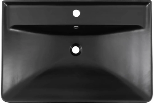 картинка Накладная керамическая раковина Aquanet Ирис 710х475х210 мм, черный матовый 00329248 от магазина Сантехстрой