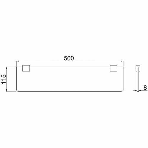 картинка Стеклянная полка Allen Brau Infinity 6.21012-00 Хром от магазина Сантехстрой